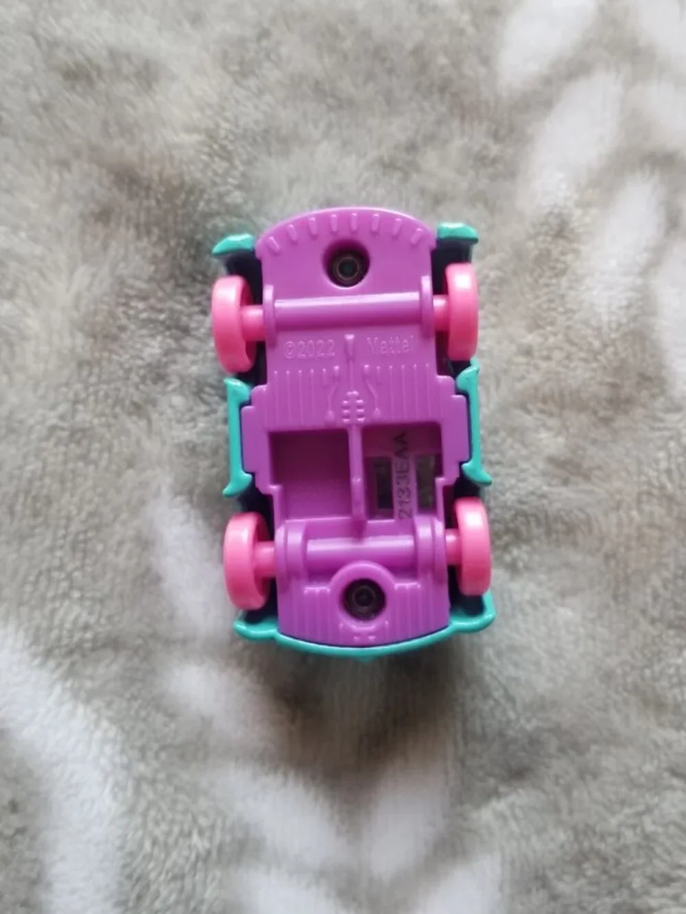 Polly Pocket Car Blue Purple Pink Dinosaur Die-Cast Metal